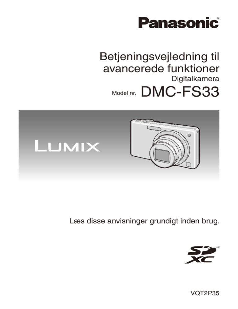 Panasonic DMCFS33 Operating instructions Panasonic DMCFS33 Operating instructions