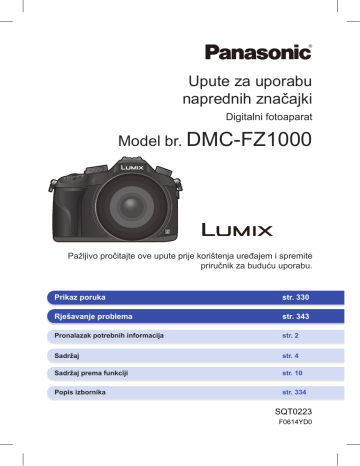Panasonic DMCFZ1000EB Operating instructions Panasonic DMCFZ1000EB Operating instructions