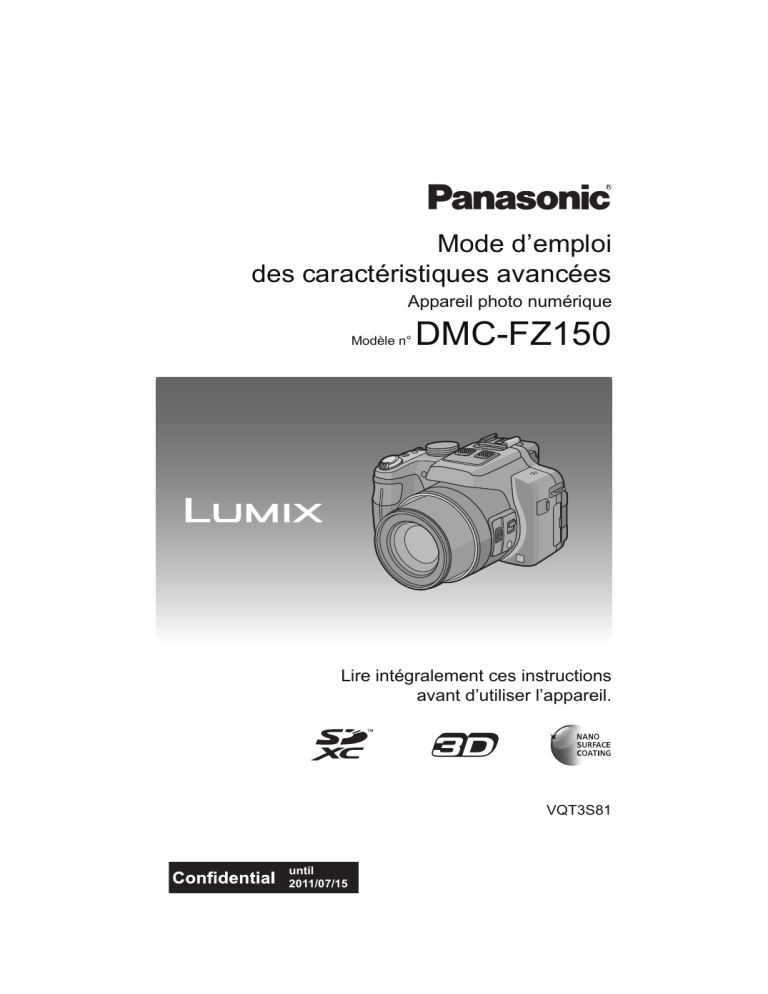 Panasonic DMCFZ150EF, DMCFZ150EG Operating instructions Panasonic DMCFZ150EF, DMCFZ150EG Operating instructions