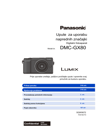 Panasonic DMCGX80 Operating instructions Panasonic DMCGX80 Operating instructions