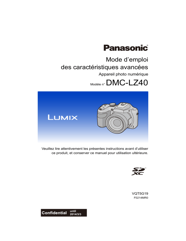 Panasonic DMCLZ40EG Operating instructions Panasonic DMCLZ40EG Operating instructions