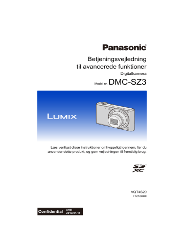 Panasonic DMCSZ3EP Operating instructions Panasonic DMCSZ3EP Operating instructions