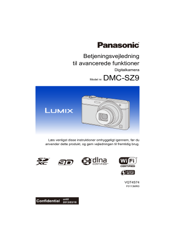 Panasonic DMCSZ9EP Operating instructions Panasonic DMCSZ9EP Operating instructions