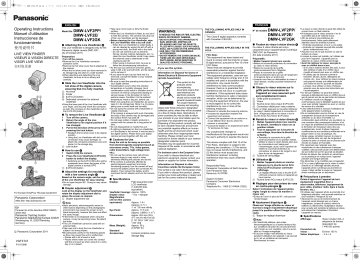 Panasonic DMW-LVF2PP, DMWLVF2E, DMW-LVF2E, DMWLVF2PP, DMW-LVF2GK, DMWLVF2GK Owner's manual Panasonic DMW-LVF2PP, DMWLVF2E, DMW-LVF2E, DMWLVF2PP, DMW-LVF2GK, DMWLVF2GK Owner's manual