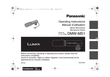 Panasonic DMWMS1PP, DMWMS1E, LUMIX DMW-MS1PP, LUMIX DMW-MS1E, DMW-MS1PP, DMW-MS1E Owner's manual Panasonic DMWMS1PP, DMWMS1E, LUMIX DMW-MS1PP, LUMIX DMW-MS1E, DMW-MS1PP, DMW-MS1E Owner's manual