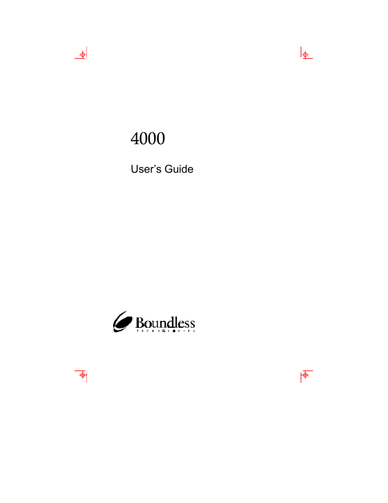 Boundless Technologies Personal Computer 4000 User manual Boundless Technologies Personal Computer 4000 User manual
