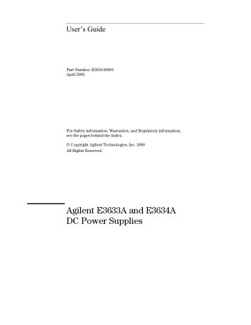 Agilent Technologies Video Gaming Accessories E3634A User manual | Manualzz Agilent Technologies Video Gaming Accessories E3634A User manual | Manualzz