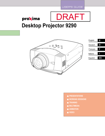 Ask Proxima Projector 9290 User manual Ask Proxima Projector 9290 User manual
