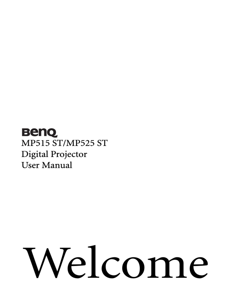 BenQ MP525 ST, MP515 ST, Projector Accessories MP515 ST User manual BenQ MP525 ST, MP515 ST, Projector Accessories MP515 ST User manual