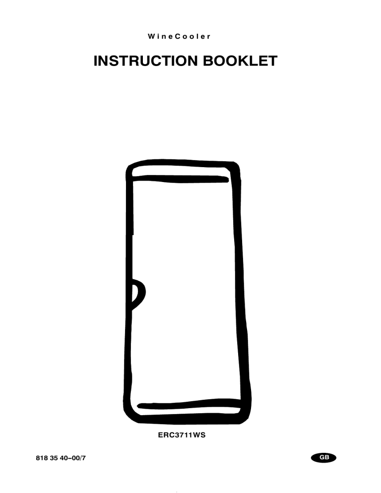 Electrolux Beverage Dispenser ERC3711WS User manual Electrolux Beverage Dispenser ERC3711WS User manual