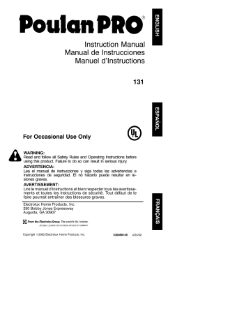 Electrolux Trimmer 131 User manual Electrolux Trimmer 131 User manual