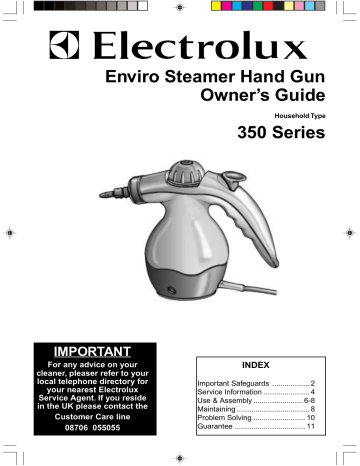 Electrolux Carpet Cleaner 350 User manual Electrolux Carpet Cleaner 350 User manual