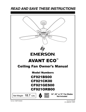 Electrolux Fan CF921CK00 User manual Electrolux Fan CF921CK00 User manual