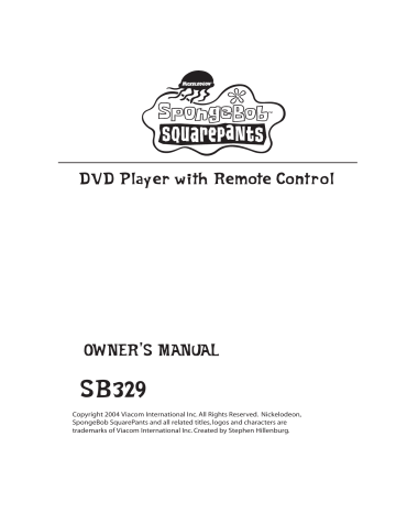 Emerson Portable DVD Player SB329, SB329 User manual Emerson Portable DVD Player SB329, SB329 User manual