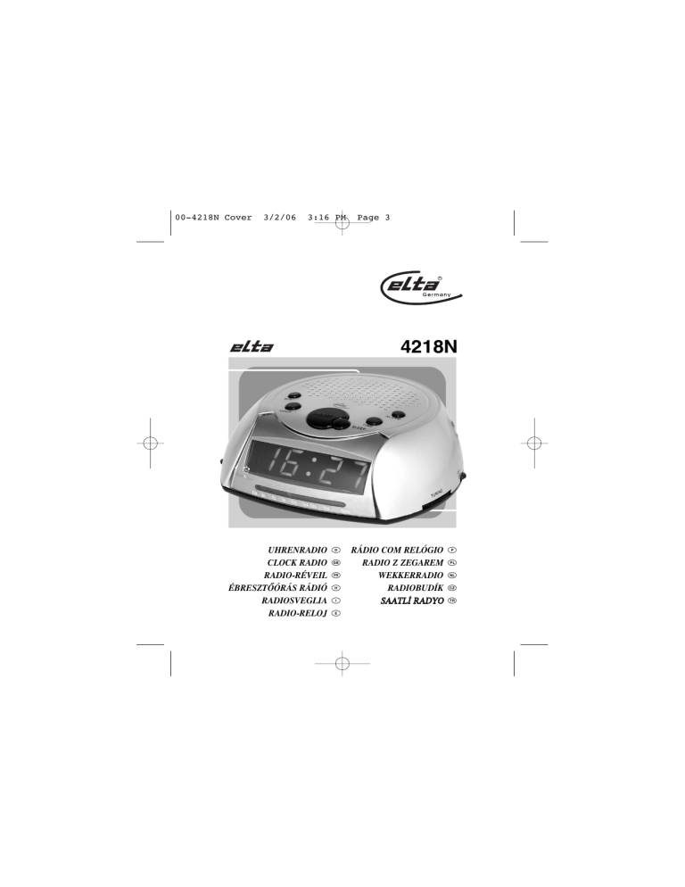 Elta Clock Radio 4218N User manual Elta Clock Radio 4218N User manual