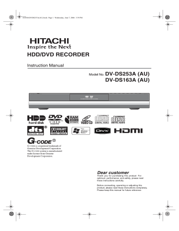 Hitachi DVR DV-DS253A Operating instructions | Manualzz Hitachi DVR DV-DS253A Operating instructions | Manualzz
