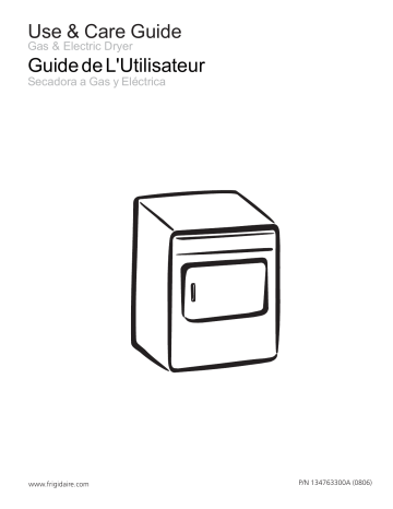 Frigidaire Clothes Dryer 134763300A User manual Frigidaire Clothes Dryer 134763300A User manual