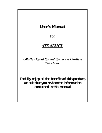 Alice & Law Telephone ATS 4121CL User manual Alice & Law Telephone ATS 4121CL User manual
