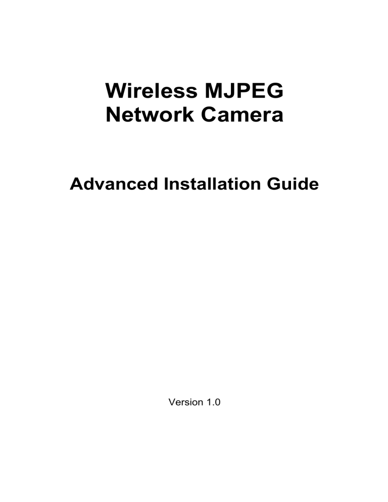 IPUX Security Camera CS101A User manual IPUX Security Camera CS101A User manual