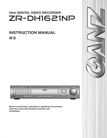 CBC DVR ZR-DH1621NP User manual CBC DVR ZR-DH1621NP User manual
