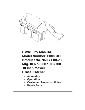 McCulloch Lawn Mower Accessory H338HL User manual McCulloch Lawn Mower Accessory H338HL User manual