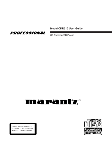 Marantz CD Player CDR510 User guide | Manualzz Marantz CD Player CDR510 User guide | Manualzz