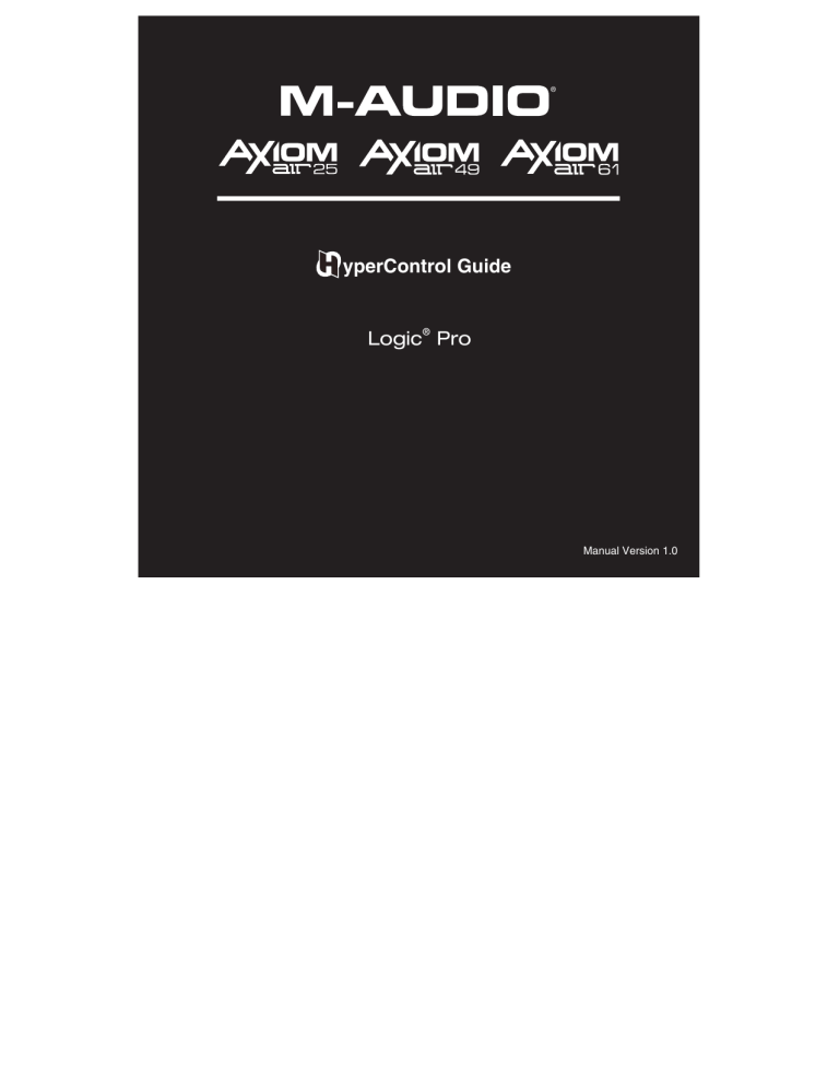 M-Audio Electronic Keyboard AXIOM AIR 61 User manual M-Audio Electronic Keyboard AXIOM AIR 61 User manual