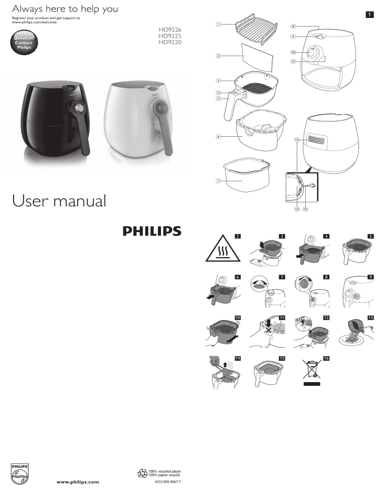 Philips Fryer HD9220 User manual Philips Fryer HD9220 User manual