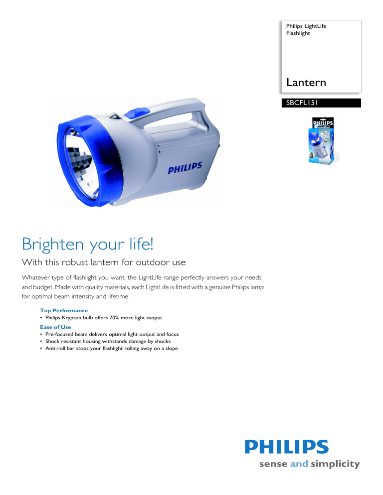 Philips Home Safety Product SBCFL151 User manual Philips Home Safety Product SBCFL151 User manual