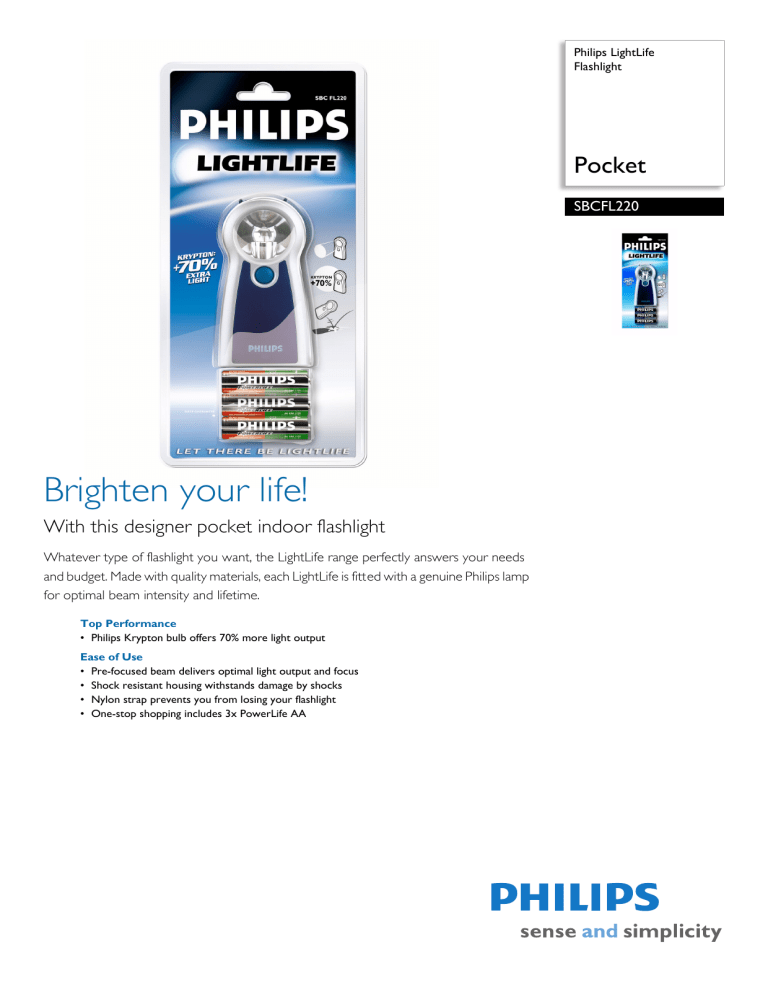 Philips Home Safety Product SBCFL220/01 User manual Philips Home Safety Product SBCFL220/01 User manual