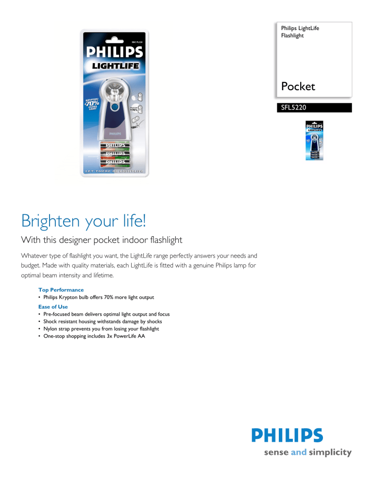 Philips Home Safety Product SFL5220 User manual Philips Home Safety Product SFL5220 User manual