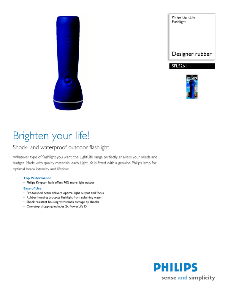 Philips Home Safety Product SFL5261 User manual Philips Home Safety Product SFL5261 User manual