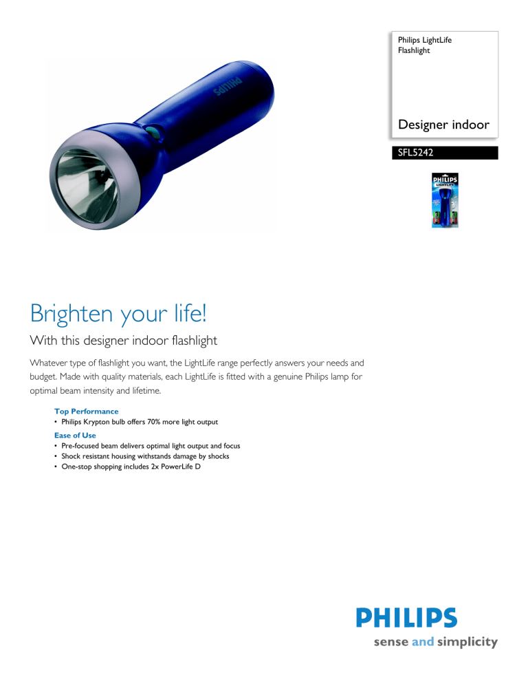 Philips Home Safety Product SFL5242 User manual Philips Home Safety Product SFL5242 User manual