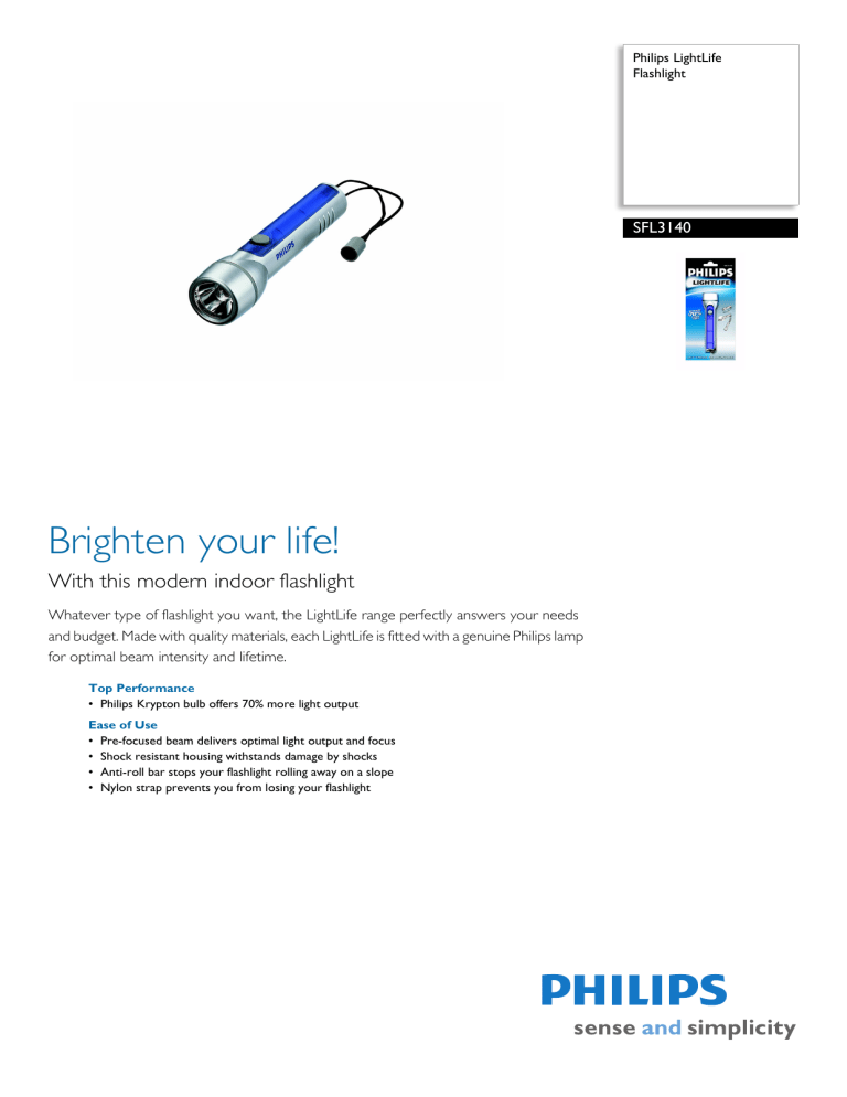 Philips Home Safety Product SFL3140 User manual Philips Home Safety Product SFL3140 User manual