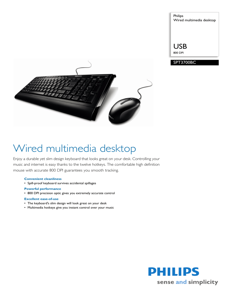 Philips Mouse SPT3700BC User manual Philips Mouse SPT3700BC User manual