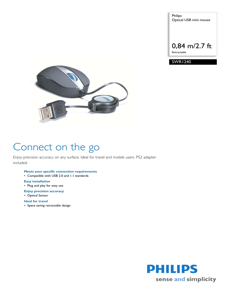 Philips Mouse SWR1240 User manual Philips Mouse SWR1240 User manual