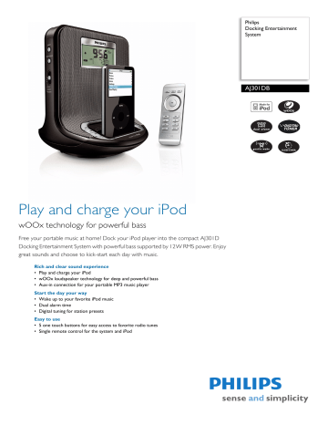 Philips MP3 Docking Station AJ301DB User manual Philips MP3 Docking Station AJ301DB User manual