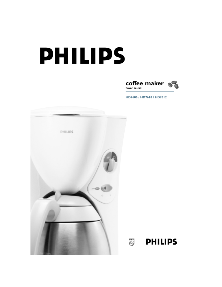 Philips Coffeemaker HD7612 User manual Philips Coffeemaker HD7612 User manual