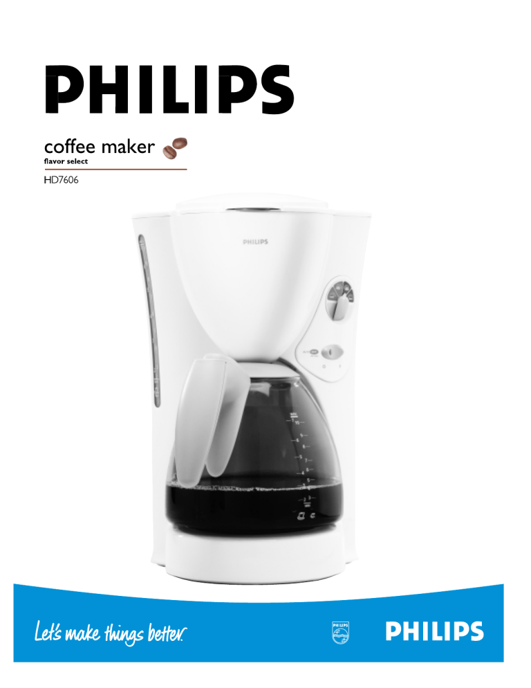 Philips Coffeemaker HD7606 User manual Philips Coffeemaker HD7606 User manual