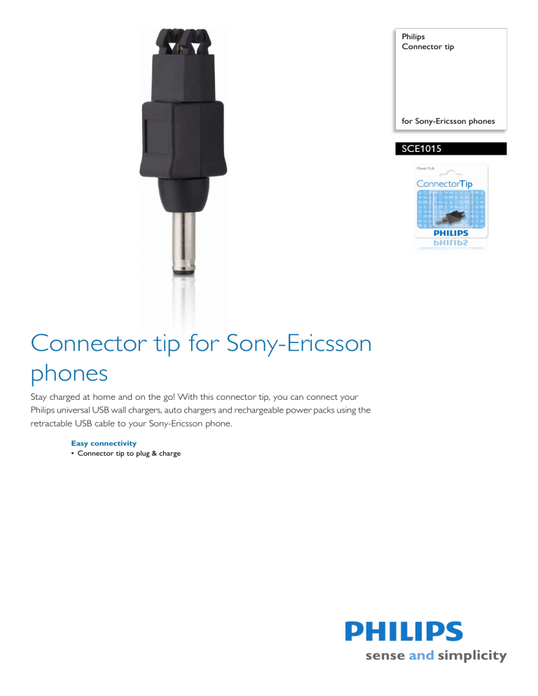 Philips Cell Phone Accessories SCE1015 User manual Philips Cell Phone Accessories SCE1015 User manual