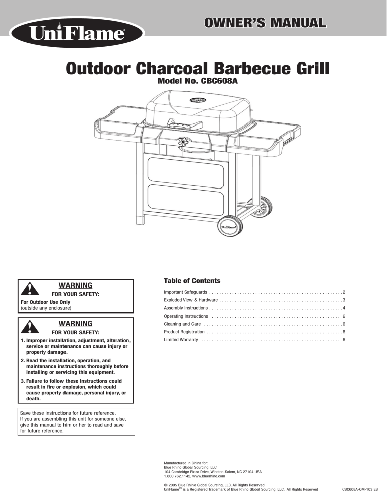 Philips Charcoal Grill CBC608A User manual Philips Charcoal Grill CBC608A User manual