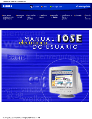 Philips Computer Monitor 105E User manual Philips Computer Monitor 105E User manual