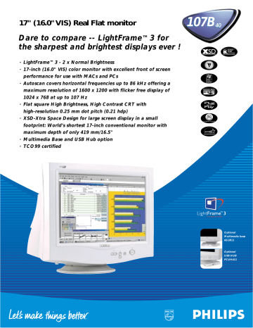 Philips Computer Monitor 107B40 User manual Philips Computer Monitor 107B40 User manual