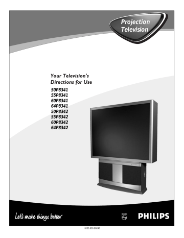 Philips Projection Television 50P8342 User manual | Manualzz Philips Projection Television 50P8342 User manual | Manualzz
