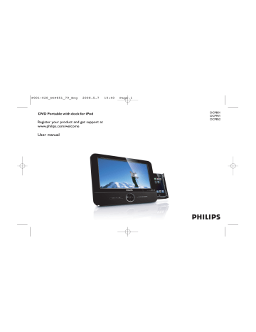 Philips Portable DVD Player DCP851 User manual Philips Portable DVD Player DCP851 User manual