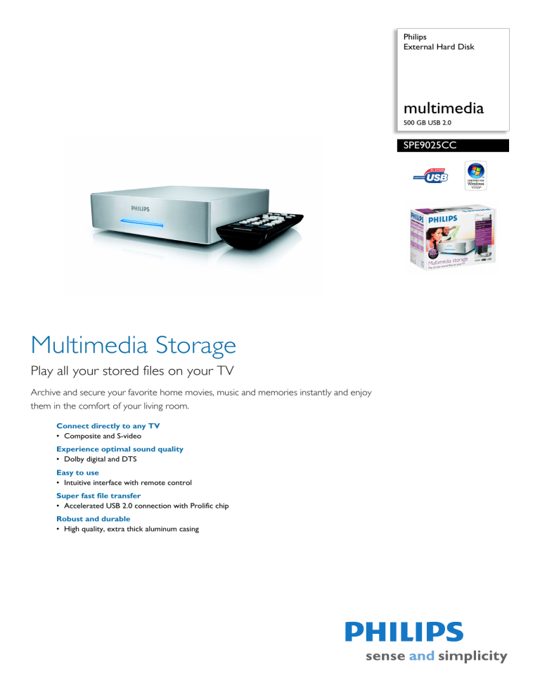 Philips Portable Multimedia Player SPE9025CC User manual Philips Portable Multimedia Player SPE9025CC User manual