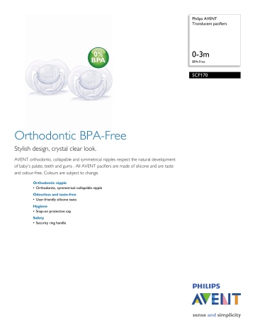 Philips Baby Accessories SCF170 User manual Philips Baby Accessories SCF170 User manual
