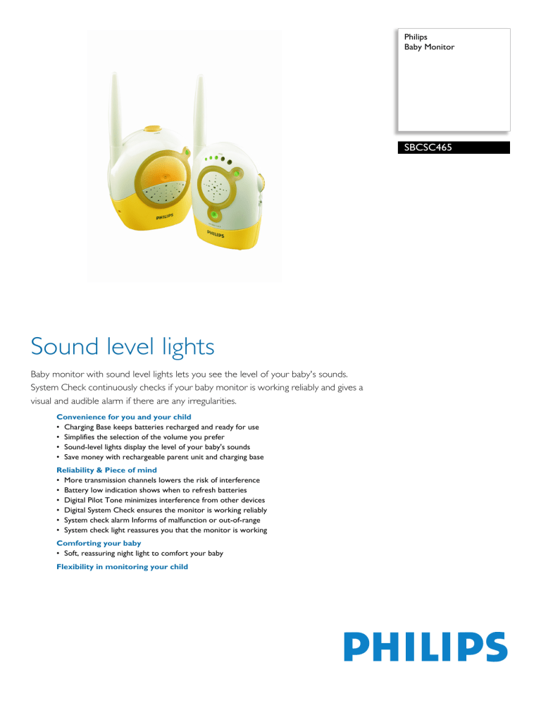 Philips Baby Monitor SBCSC465 User manual Philips Baby Monitor SBCSC465 User manual