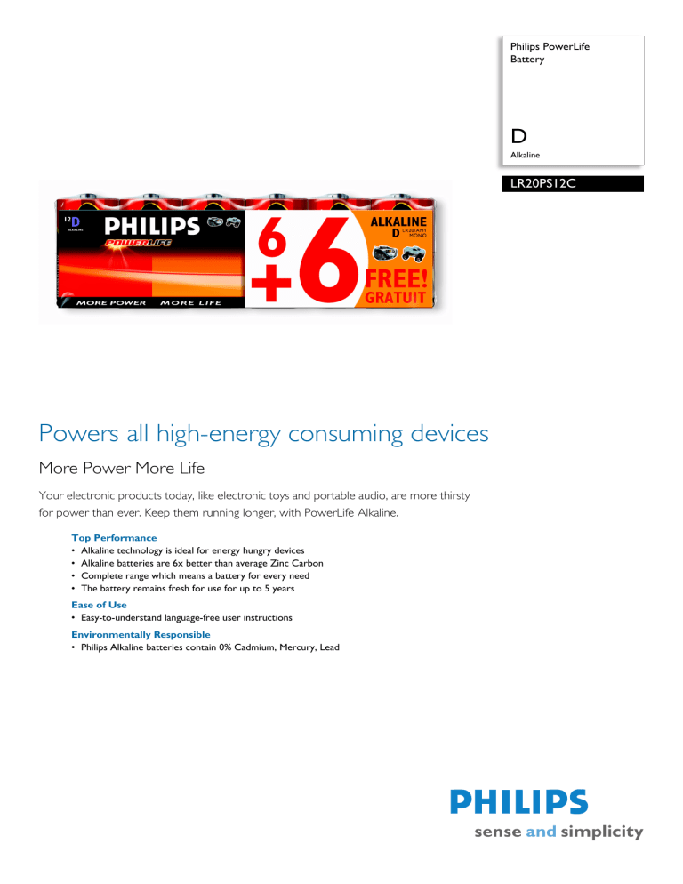 Philips Battery Charger LR20PS12C/10 User manual Philips Battery Charger LR20PS12C/10 User manual