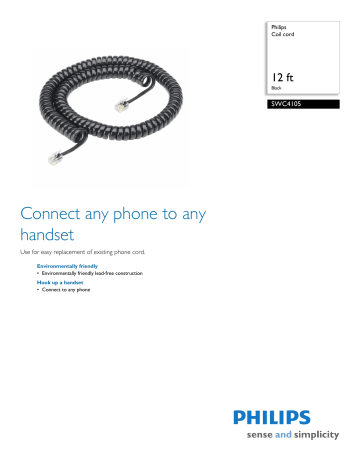 Philips Telephone Accessories SWC4105 User manual Philips Telephone Accessories SWC4105 User manual